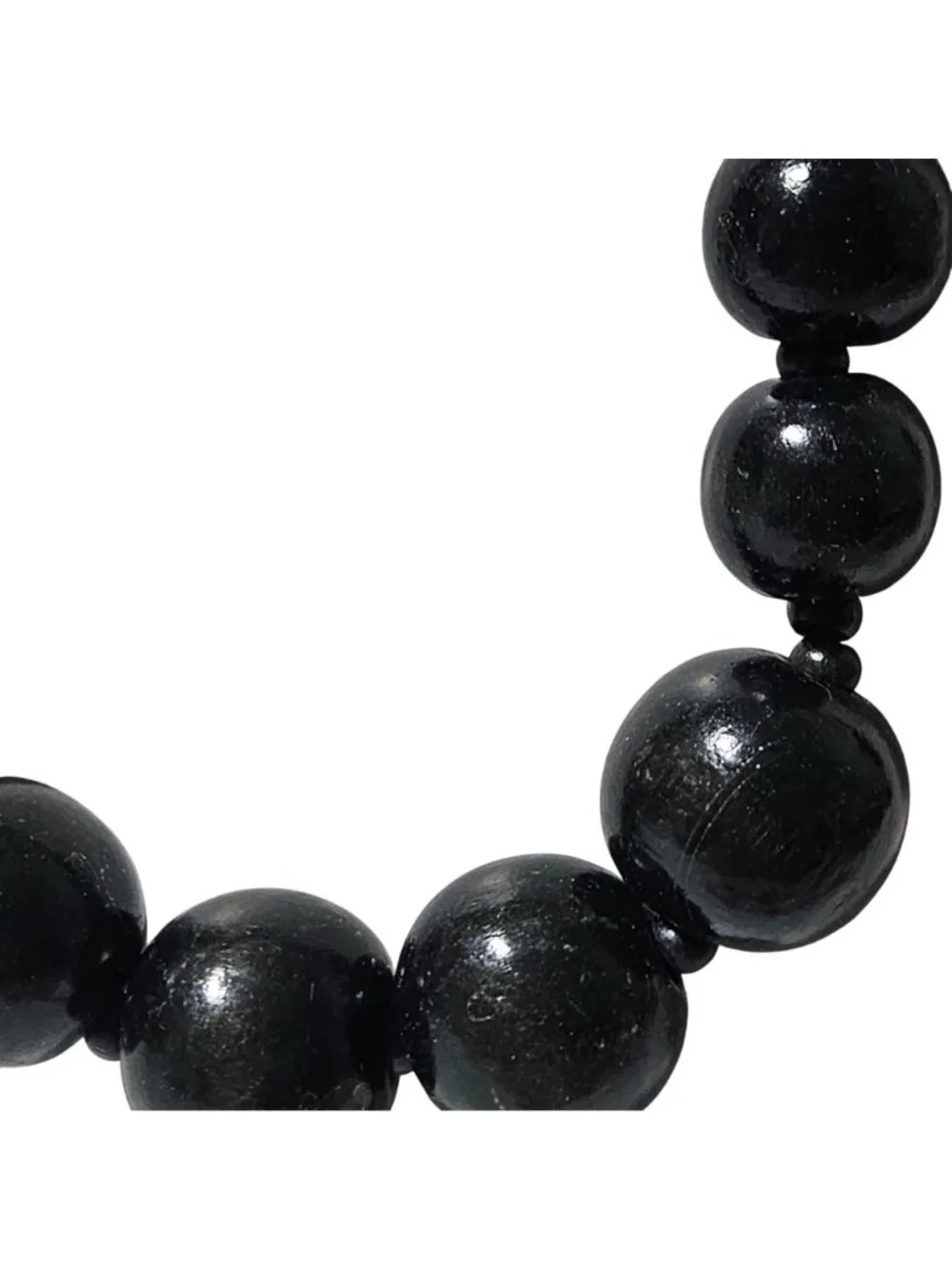 Vintage Black Beaded Necklace Classic Minimalist Retro Fashion Jewelry Women